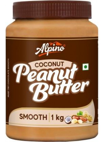 ALPINO Coconut Peanut Butter Smooth 1 KG | India�s 1st Coconut Peanut Butter | Made with Roasted Peanuts & Goodness of Coconut | 22% Protein | Non GMO | Gluten Free | Vegan | 1 kg
